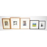 Twelve paintings, sketches and prints by various artists, including a cartoon, a study of Speke