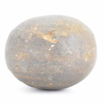 An antique carved stone shot or canon ball, diameter approx. 13cm. Condition Report: This has been