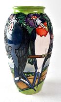 MOORCROFT; a large limited edition vase in the 'Swallows' design, no.272/500, copyrighted for