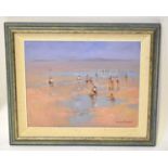 † GEORGE THOMPSON (1934-2019); oil on canvas, 'Beach at West Kirby', signed lower right, signed