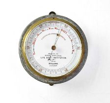 DOLLOND; a tin cased wall mounted fishermen's aneroid barometer, inscribed to the dial 'Issued by