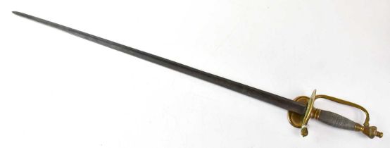 A 1796 pattern infantry officer's sword, with 32" single-edged fullered blade showing traces of