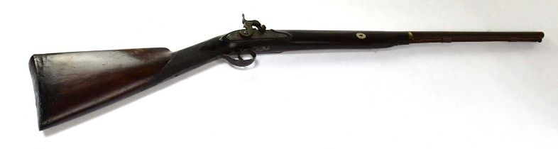 A 19th century 22 bore percussion cap sporting musket, converted from flintlock, the 32" part