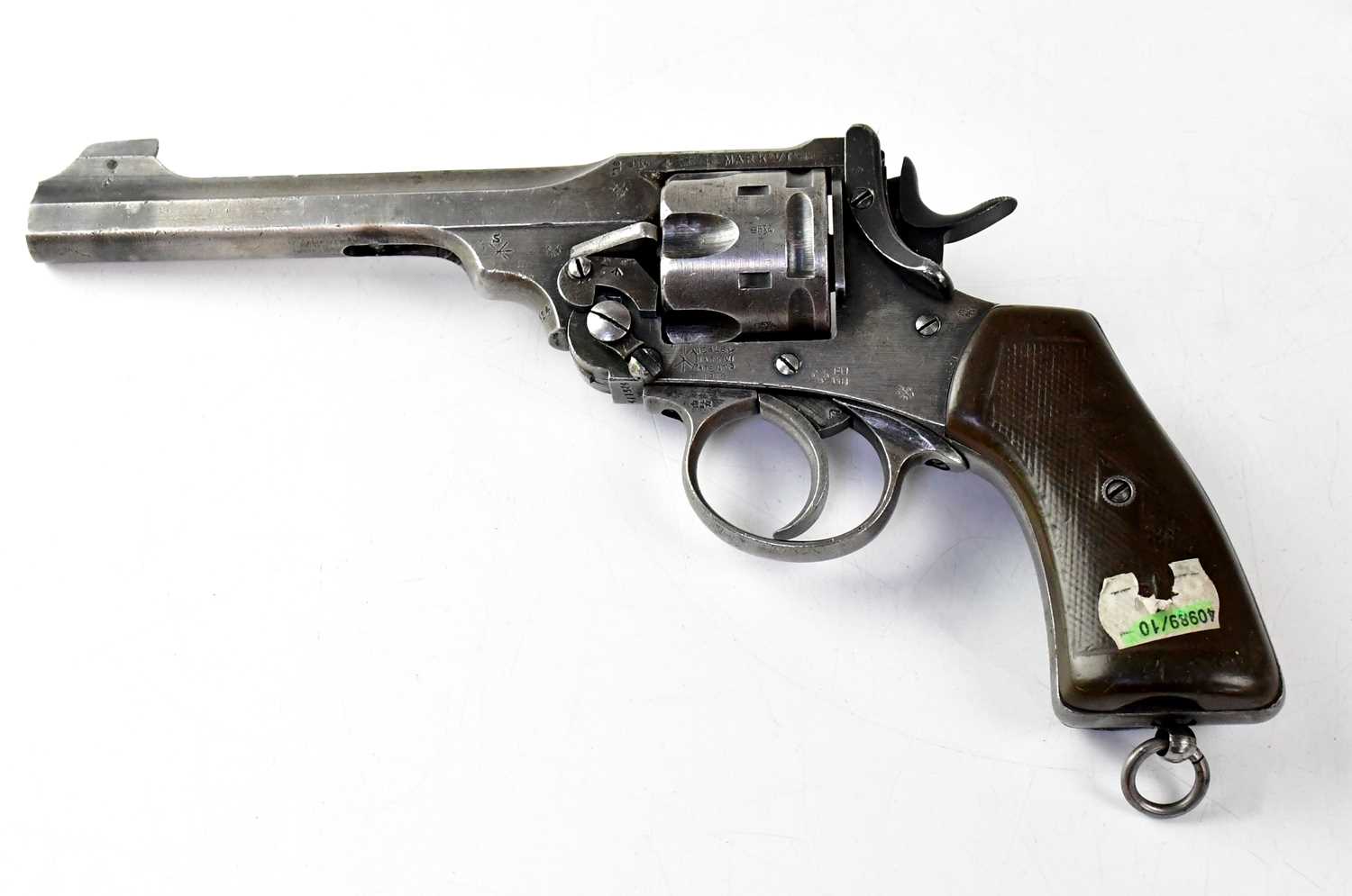 WEBLEY; a deactivated Mk VI 1918 Patent .455" six shot double action service revolver, with - Image 2 of 2