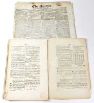 A copy of The London Gazette dated 1837 and a copy of The Courier dated 1820. Condition Report: -