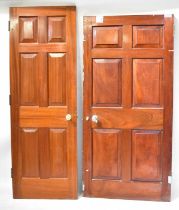 Six solid mahogany internal doors comprising two pairs of half doors and two further doors, each