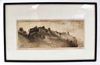 WILLIAM MILLER (19th century); etching, 'Edinburgh Castle', signed and titled in margin, 16 x