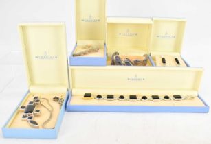 NEWBRIDGE SILVERWARE; five boxed items of modern jewellery to include earrings, bracelets and