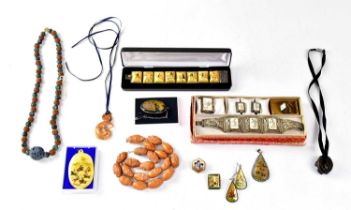 A collection of mainly Chinese and Japanese costume jewellery, to include a vintage filigree white