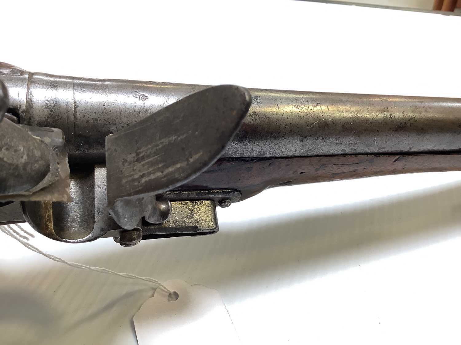 HENSHAW; a late 18th century 15 bore flintlock cavalry pistol, 9.5" barrel stamped with various - Image 5 of 7