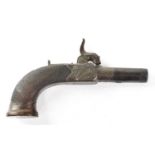 MORTIMER, LONDON; a 19th century 56 bore percussion cap pocket pistol with 1.5" turn-off barrel, box