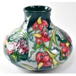 MOORCROFT; a vase in the 'Leicester' design, copyrighted for 1995, with impressed and painted