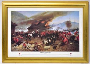 Two large military prints, titled to the margins 'The Defence of Rourke's Drift' and 'The Battle