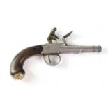 RYLANDS, DARBY; a late 18th/early 19th century 54 bore flintlock pocket pistol with 2.25" three