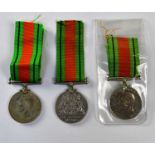 Three WWII Defence Medals and ribbons (3).