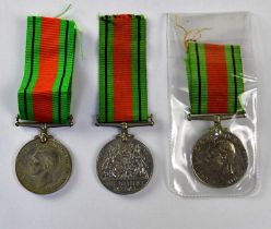 Three WWII Defence Medals and ribbons (3).