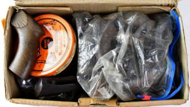 A quantity of flintlock and percussion box lock pistol parts including grips, barrels, etc.