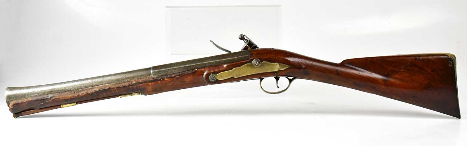 BRANDER; an early 19th century flintlock blunderbuss, 17" part octagonal cast steel barrel with - Image 4 of 5