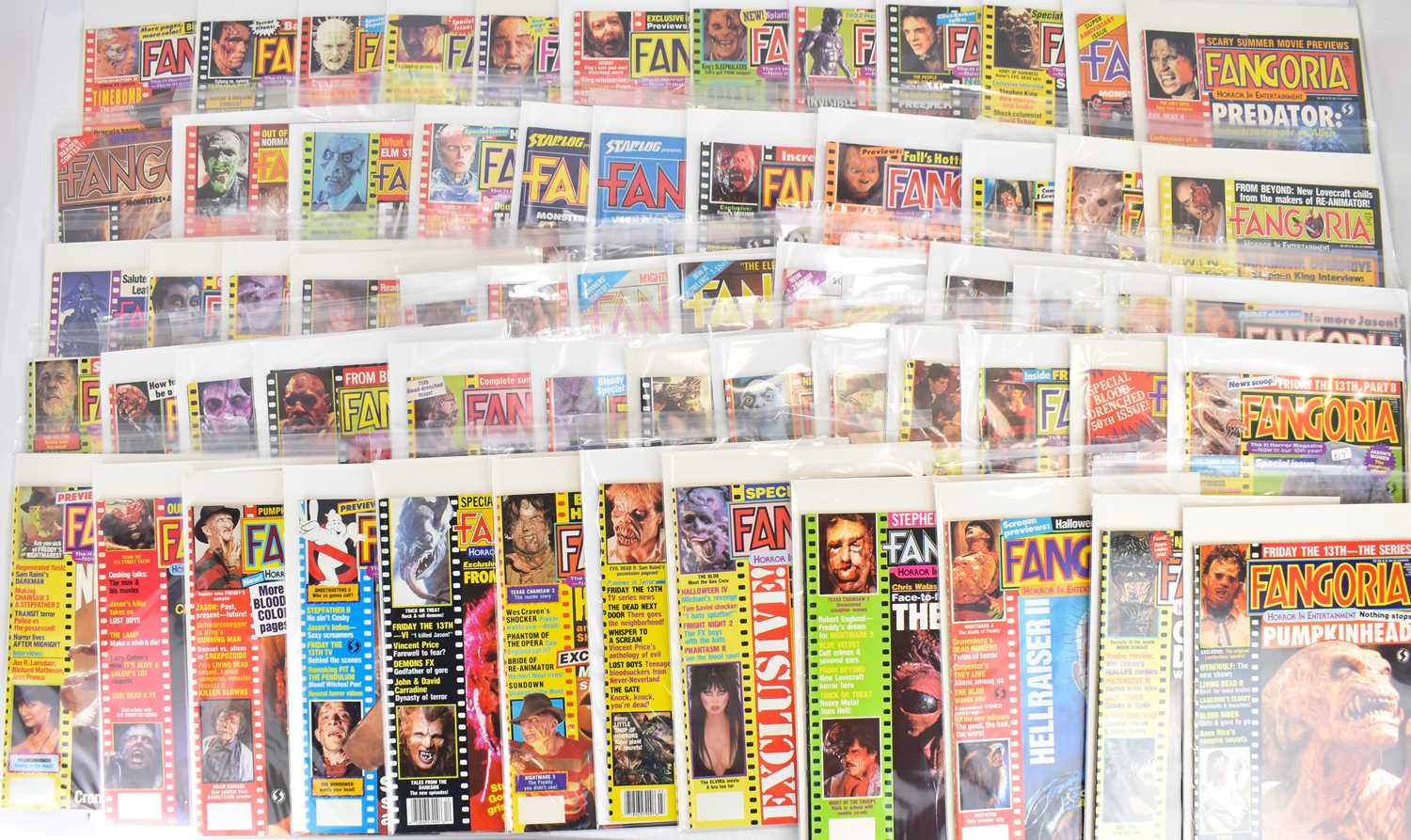 FANGORIA; approximately sixty-six magazines,1980-89. Condition Report: Each magazine in card