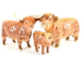 BESWICK; a Highland cattle family group, comprising Bull 2008, Cow 1740 and Calf 1823D (3).