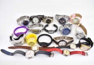 A quantity of modern wristwatches.