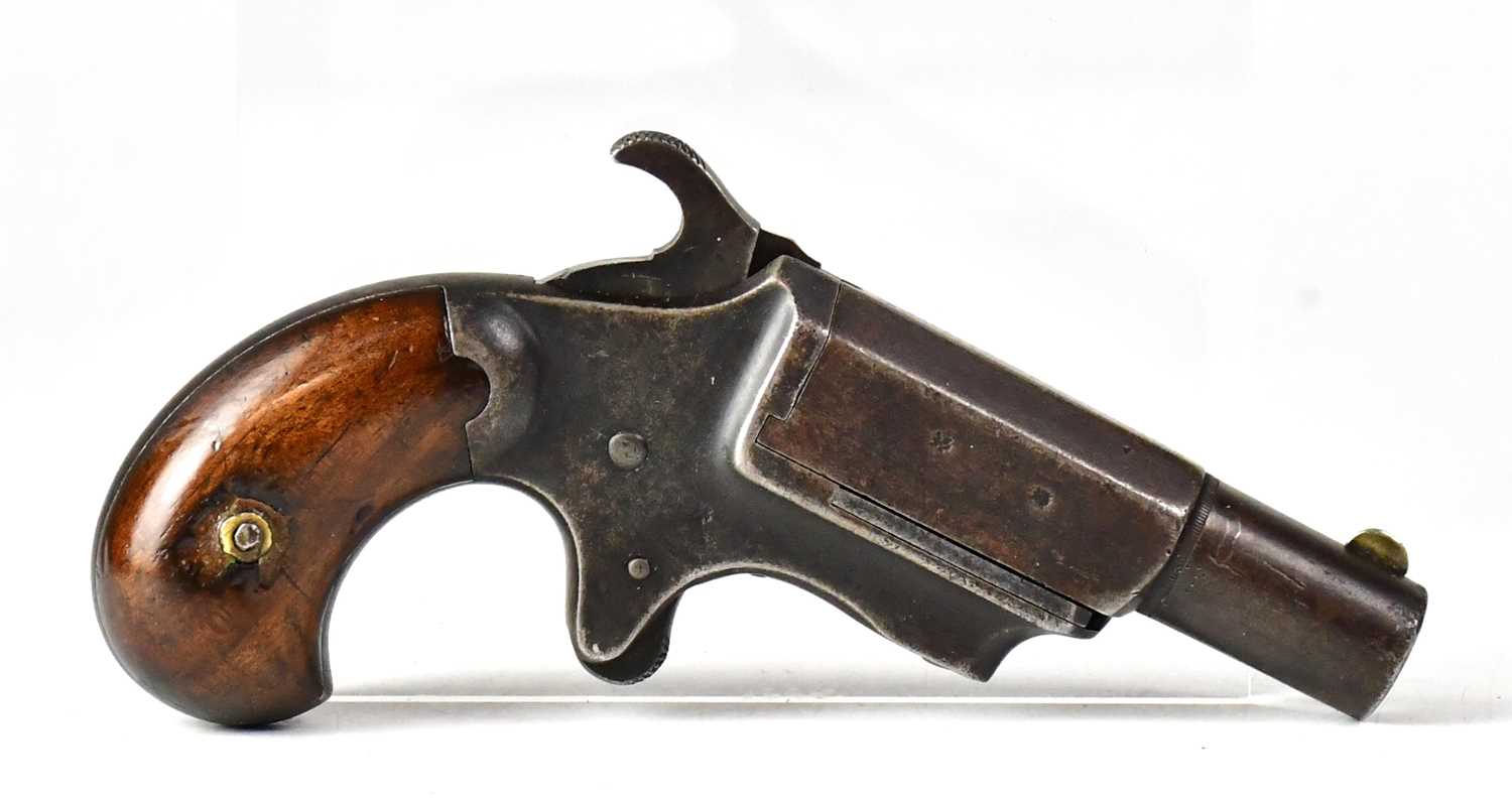 ETHAN ALLEN & CO; a .41" rimfire Derringer pocket pistol with 2 1/2" part octagonal barrel stamped - Image 3 of 6