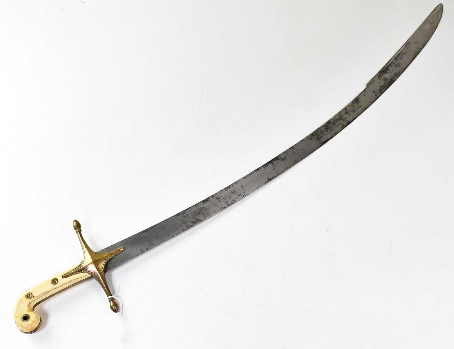 X A early 19th century Mameluke cavalry officer's sword, with 31" Kilij curved single-edged blade