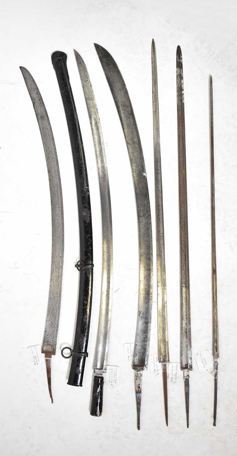 A small quantity of various sword blades for restoration, including a 1796 light cavalry officer's - Image 2 of 2