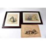 AFTER DAVID ROBERTS RA (1796-1864); a set of seven coloured lithographic prints depicting Eastern