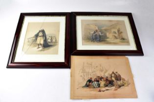 AFTER DAVID ROBERTS RA (1796-1864); a set of seven coloured lithographic prints depicting Eastern