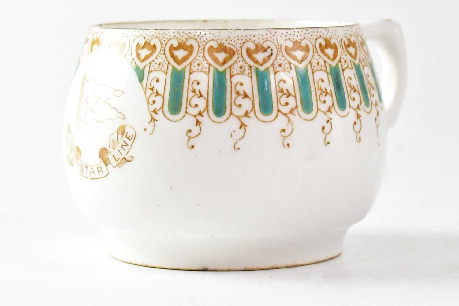 WHITE STAR LINE; a teacup with enamel decorated in the wisteria pattern, numbered to base Ro no. - Bild 2 aus 2