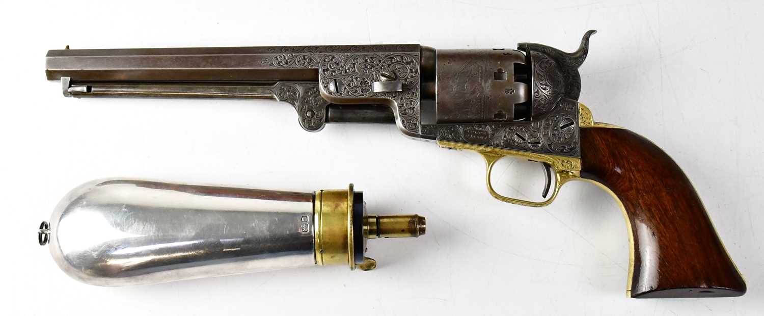 COLT; a London made 1851 Navy pattern .36" six shot single action percussion cap revolver with - Image 6 of 16