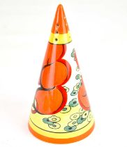 WEDGWOOD; a boxed 'Centenary of Clarice Cliff Bizarre' conical sugar shaker 'Orange Erin', height