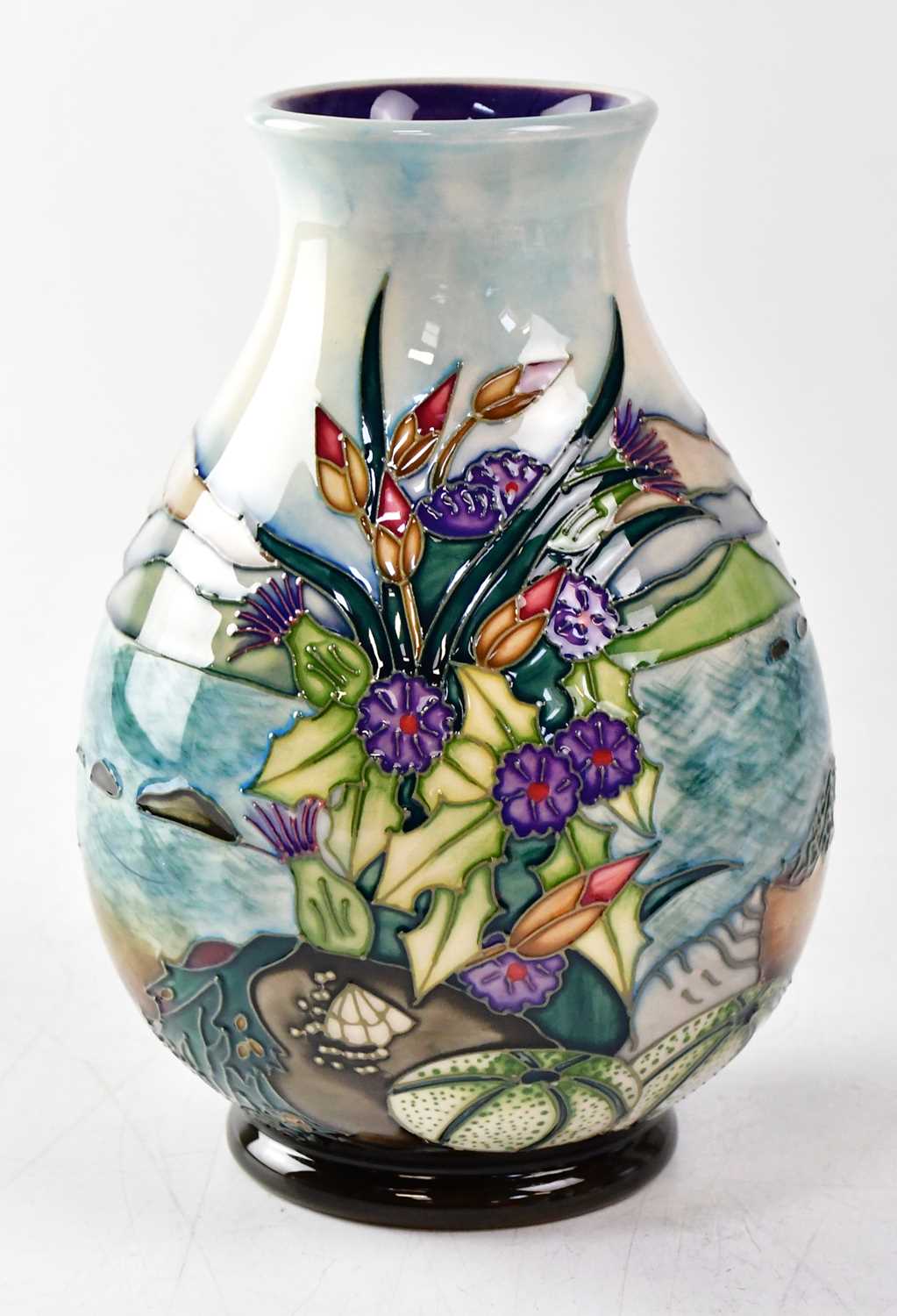 MOORCROFT; a vase in the 'Islay' design, copyrighted for 1998, with impressed and painted marks to