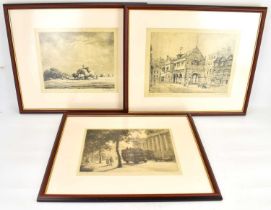 TOM WHITEHEAD; three etchings, comprising 'Bringing in the Hay', 'The Square at Shrewsbury', and '