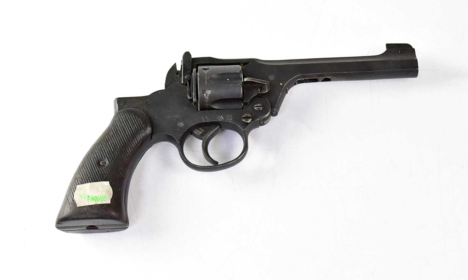 ENFIELD; a deactivated .38" six shot double action service revolver, stamped throughout with various