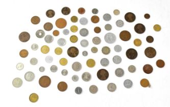 A collection of UK and world coinage, mostly pre-decimal to include silver examples, a Dutch 21/2