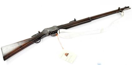 ENFIELD; a deactivated 1876 Pattern Mk II .303" Martini-Henry under lever rifle, stamped to the