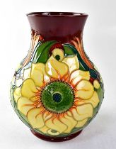 MOORCROFT; a vase in the 'Inca' design, copyrighted for 1994, with impressed and painted marks to