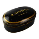 A vintage barrister's wig in an oval tin, inscribed to the inside of the lid 'Savage & Smith;