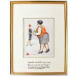 † DONALD MCGILL (1875-1962); watercolour depicting two ladies, signed to the lower section, titled