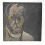 † RICHARD YOUNG (20th century); oil on canvas, head and shoulders portrait of a man in brown and