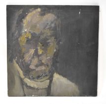 † RICHARD YOUNG (20th century); oil on canvas, head and shoulders portrait of a man in brown and