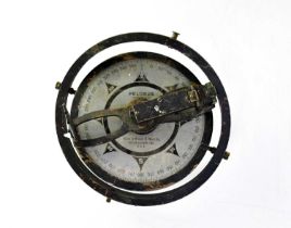 KELVIN & WILFRID O.WHITE CO; a black painted brass framed gimbal mounted Pelorus ship's compass,