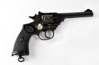 WEBLEY; a deactivated Mk IV .38" six shot double action revolver with 5" barrel and chequered