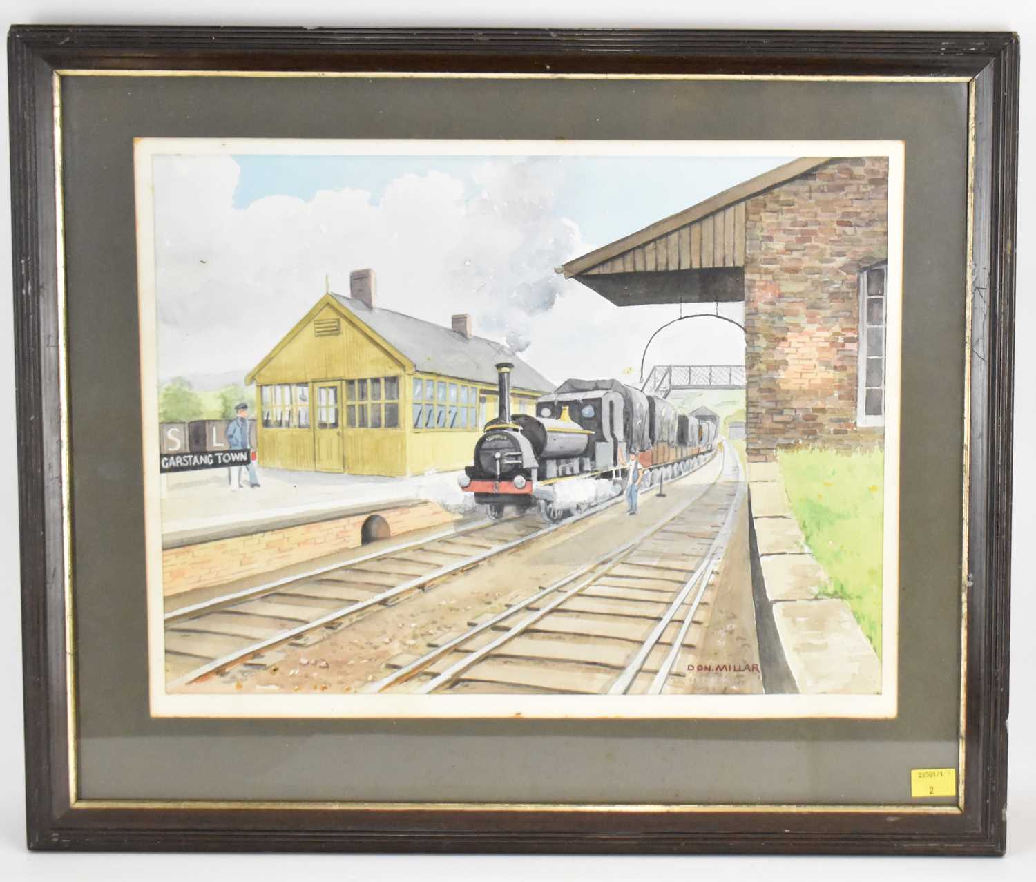 † DON MILLAR (born 1923); two pencil and watercolour on paper, Garstang Town train station with - Image 3 of 4