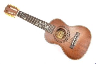 KASCH; a model MGH-26 Sapele guitalele, six strings in matt finish, cased.