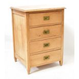 A pine chest of four drawers on square tapering legs, 92 x 65 x 57.5cm. Condition Report: From the