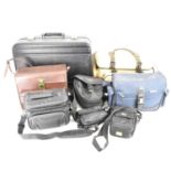 Eight various hard and soft camera and camcorder cases to include an Antler equipment case, with