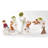 THE SNOWMAN; four John Beswick figures, comprising JBS1 'Snowman and James Flying', height 11cm,